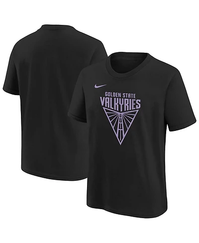 Nike Big Boys and Girls Eclipse Black Golden State Valkyries Essential Logo T-Shirt