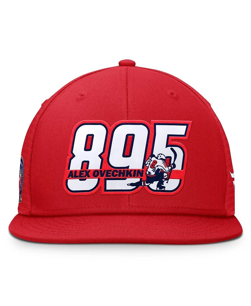 Fanatics Men's Alexander Ovechkin Red Washington Capitals Nhl All-Time Leading Goal Scorer Snapback Hat