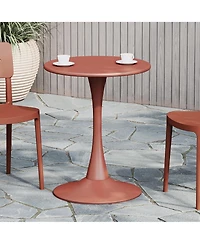 23.5" Round Outdoor Indoor Metal Cocktail Dining Table