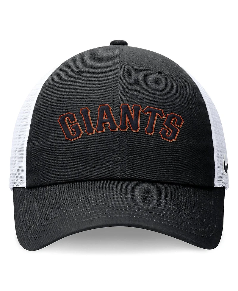 Nike Men's Black San Francisco Giants Wordmark Adjustable Trucker Hat
