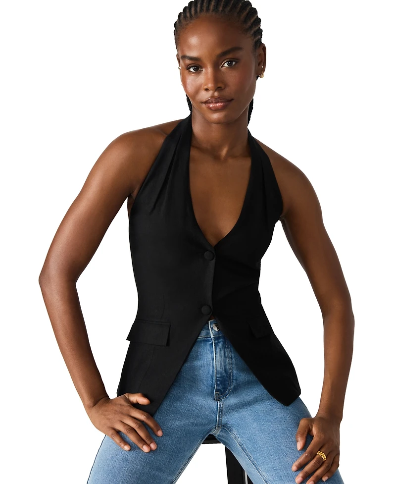 Steve Madden Women's Brielle Button-Front Halter Vest