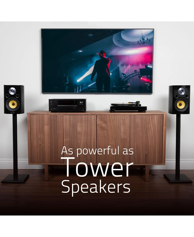 Fluance Signature HiFi 2-Way Bookshelf Surround Sound Speakers for 2-Channel Stereo Listening or Home Theater System - Natural Walnut/Pair (Hfsw)