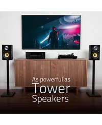 Fluance Signature HiFi 2-Way Bookshelf Surround Sound Speakers for 2-Channel Stereo Listening or Home Theater System - Natural Walnut/Pair (Hfsw)