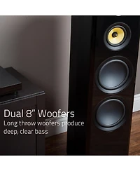 Fluance Signature HiFi 3-Way Floorstanding Tower Speakers with Dual 8" Woofers for 2-Channel Stereo Listening or Home Theater System