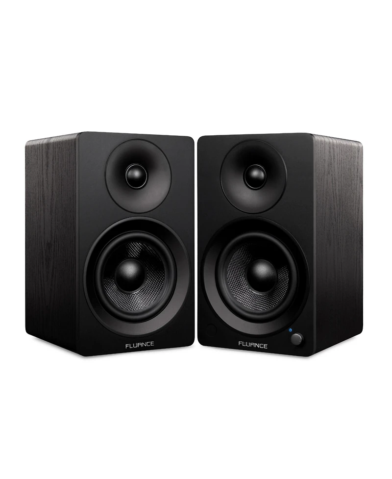 Fluance Ai41 Powered 5" Stereo Bookshelf Speakers (Lucky Bamboo), DB10 10" Low Frequency Ported Front Firing Subwoofer (Black Ash),