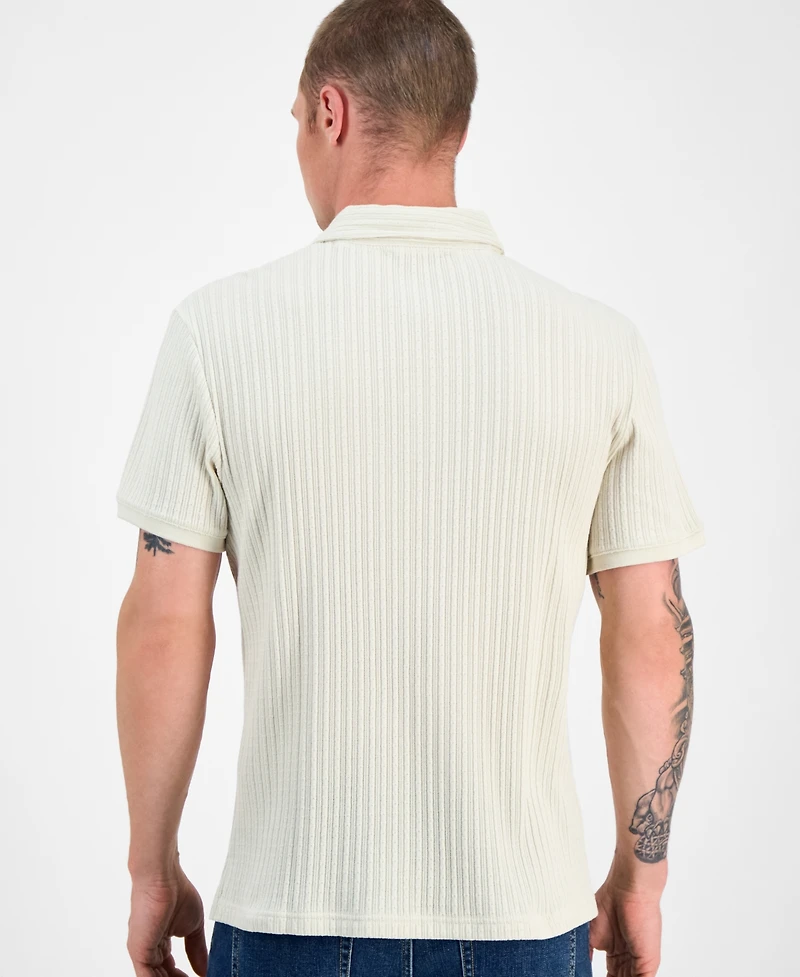 Sun + Stone Men's Rocco Textured Polo Shirt, Exclusively at Macy's