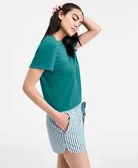 State of Day Stripe Seersucker Drawstring Shorts Xs-3X, Exclusively for Macy's