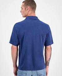 Sun + Stone Men's Short Sleeve Washed Button-Front Camp Shirt, Exclusively at Macy's
