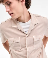 Sun + Stone Men's Short Sleeve Washed Button-Front Camp Shirt, Exclusively at Macy's