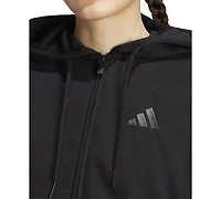 adidas Women's Animal-Print 3-Stripe French Terry Zip Hoodie