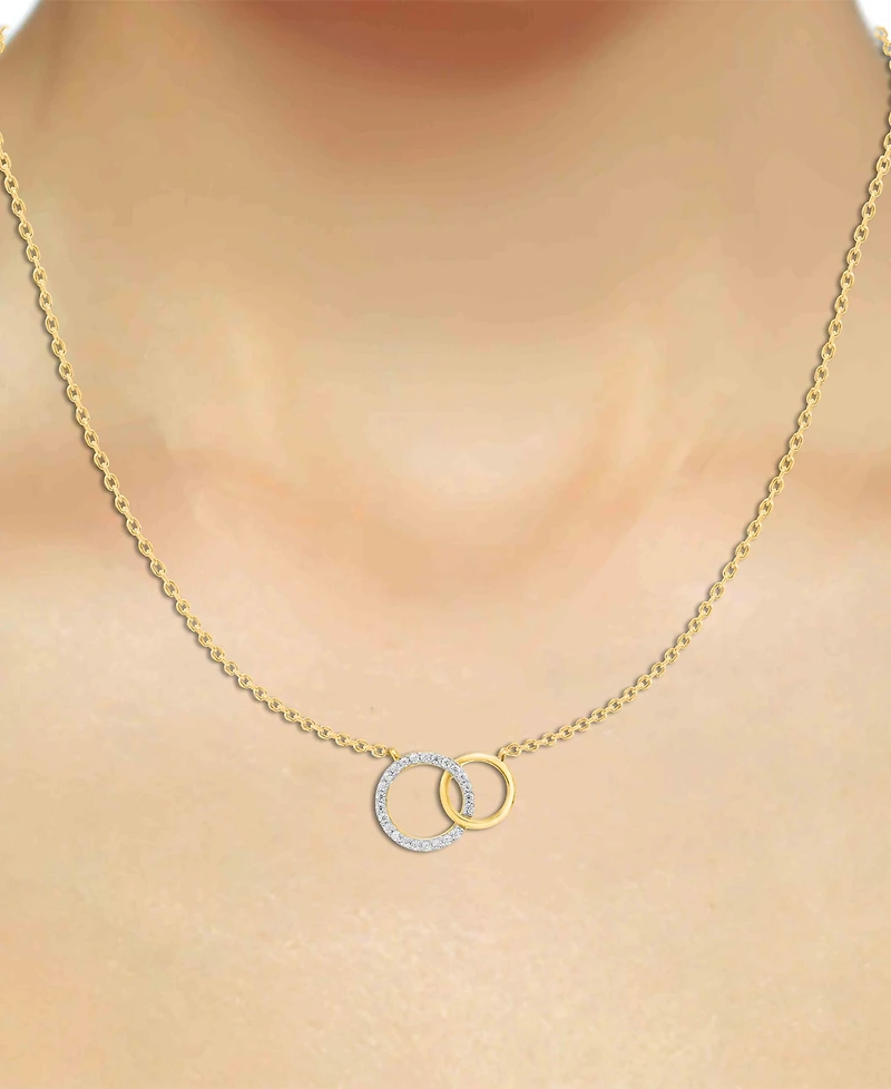 Diamond Interlocking Rings 18" Necklace (1/6 ct. t.w.) Sterling Silver