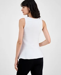 T Tahari Women's Square-Neck Peplum-Hem Sleeveless Top