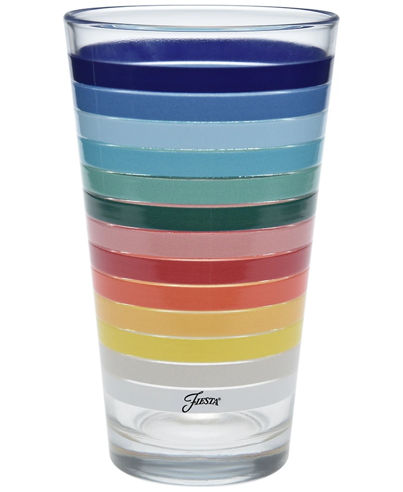 Fiesta All Colors Stripes Tapered Cooler Glasses, Set of 4