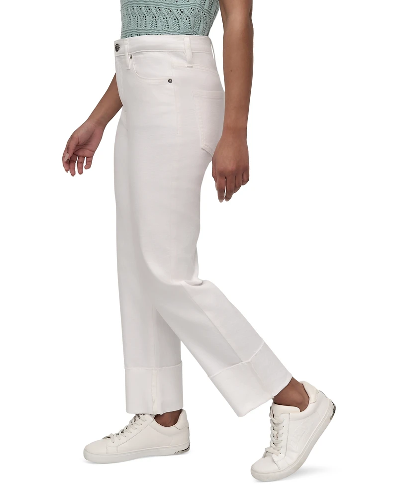 Dkny Jeans Women's High-Rise Classic Cuffed Straight-Leg