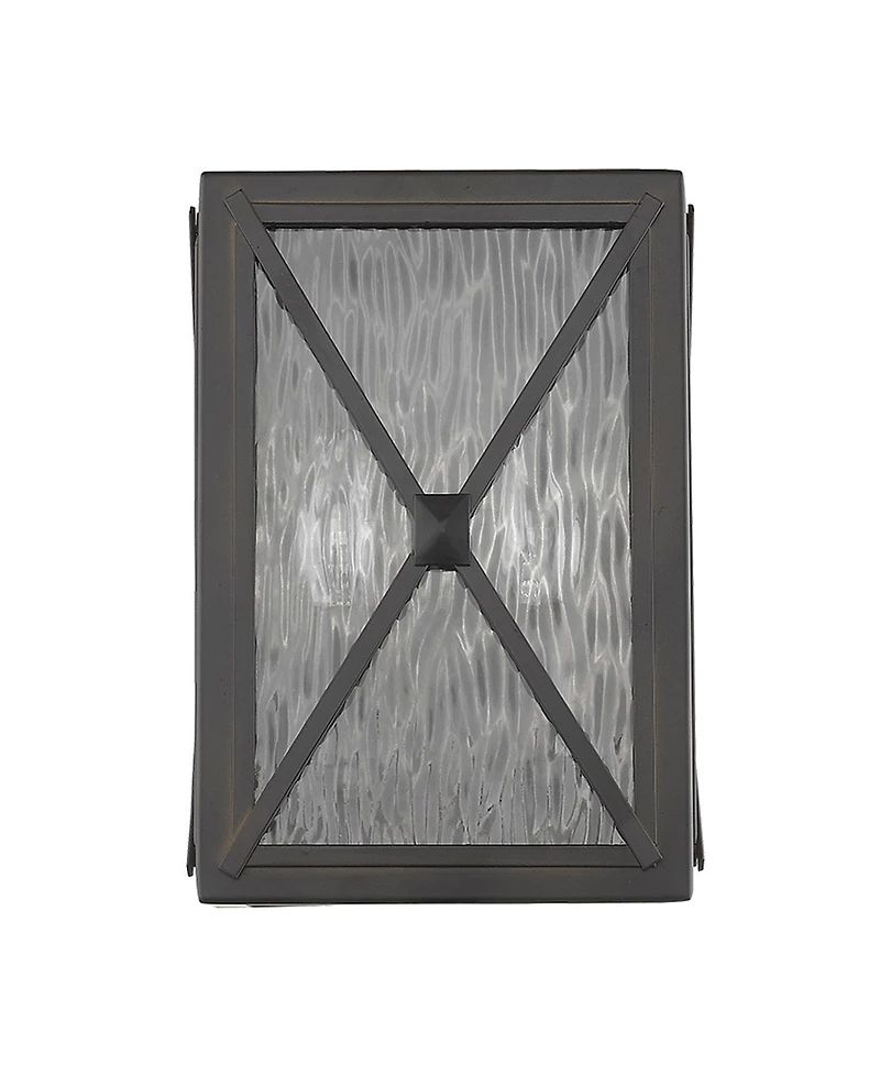 Burnished Cross Water Glass Outdoor Light – Decorative Outdoor Wall Fixture