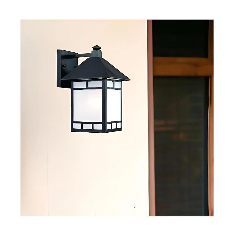 Outdoor Frosted Glass Lantern Wall Light – Stylish Wall Fixture for Garden