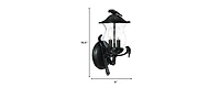 Bird Detail Lantern Wall Light – Decorative Wall Fixture for Garden & Yard