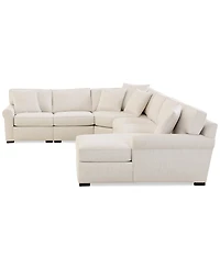 Radley Roll Arm 148" -Pc. Fabric Chaise Sectional with Wedge