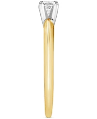 Diamond Princess Cut Solitaire Ring (1/4 ct. t.w.) in 14k Two-Tone Gold