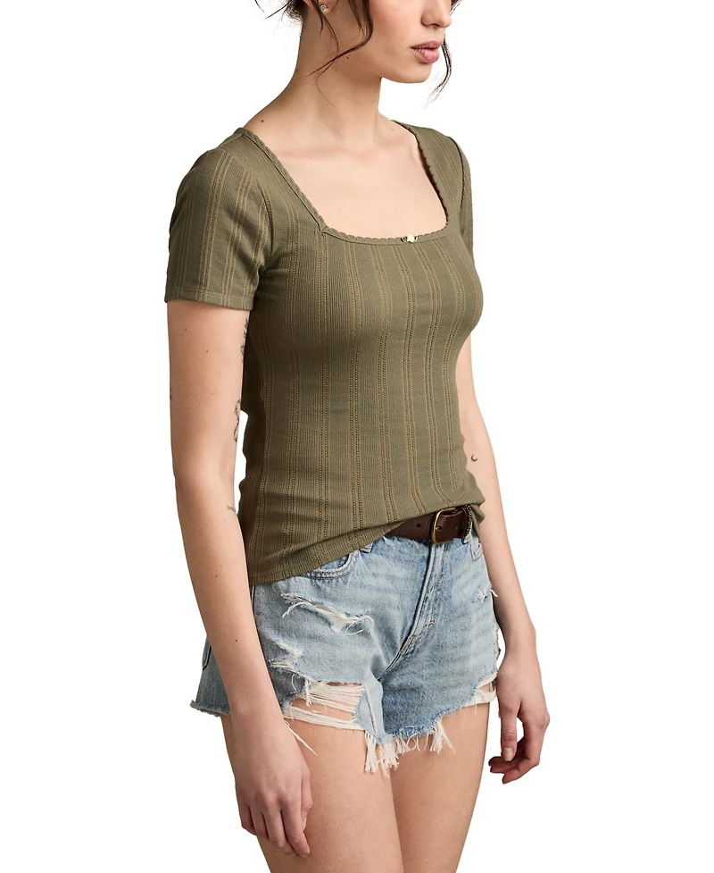 Lucky Brand Pointelle Tee