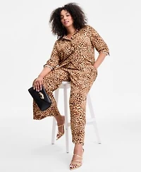I.N.C. International Concepts Plus Size Animal Print Shirt High Rise Pants Exclusively At Macys