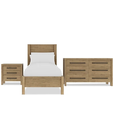 Davie 3-Pc. Twin Set (Panel Bed, Dresser & 3-Drawer Nightstand)