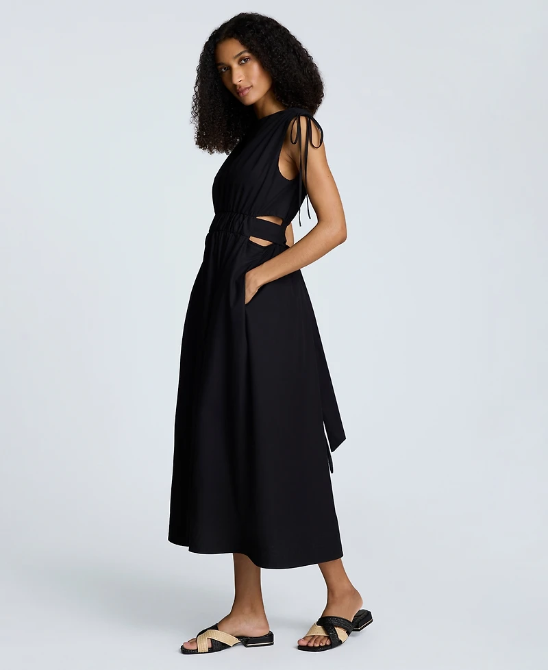 Kenneth Cole Women's Shoulder-Tie Side-Cutout Midi Dress