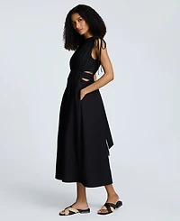 Kenneth Cole Women's Shoulder-Tie Side-Cutout Midi Dress