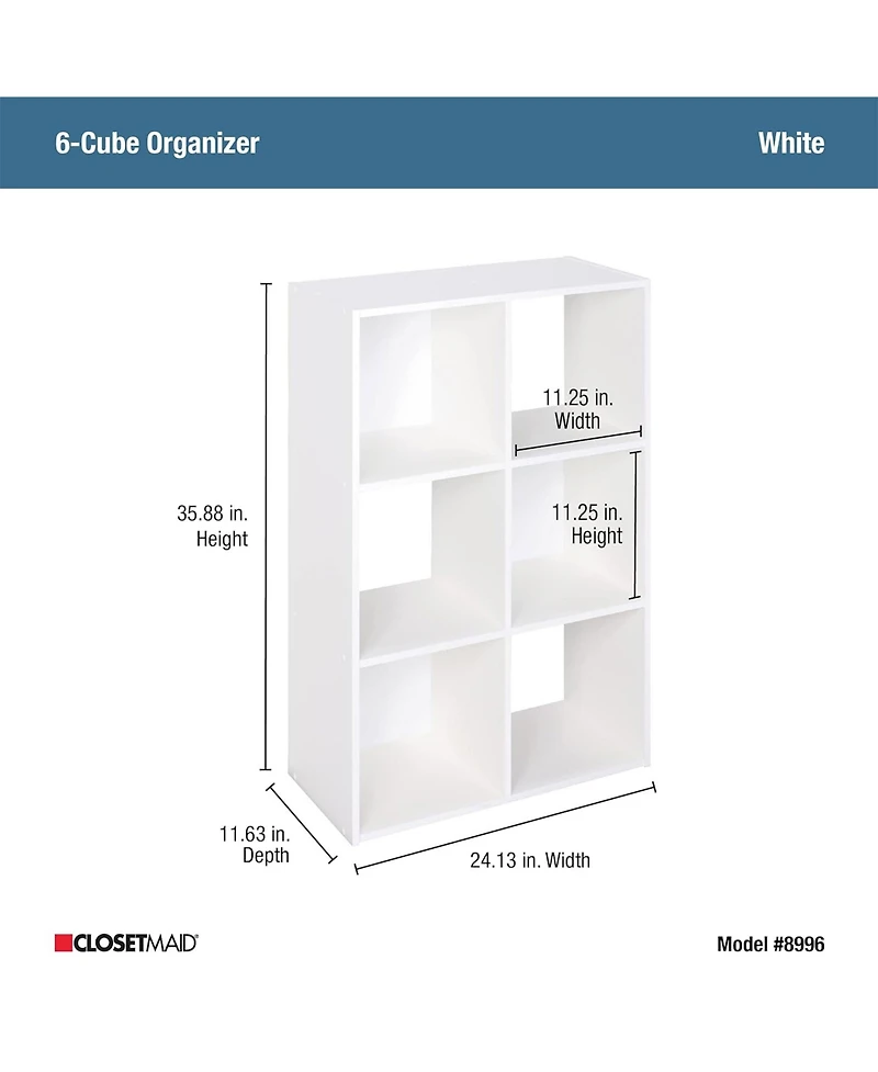 Closetmaid Decorative Home Stackable 6 Cube Cubeicals Organizer Storage