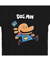 Dog Man Boys Running Youth Black Crew Neck Short Sleeve T-shirt-xxl