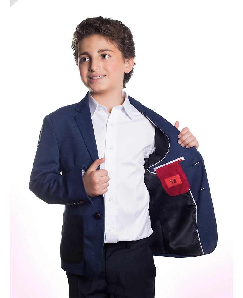 Elie Balleh Boys Navy Slim Fit Knit Jersey Blazer
