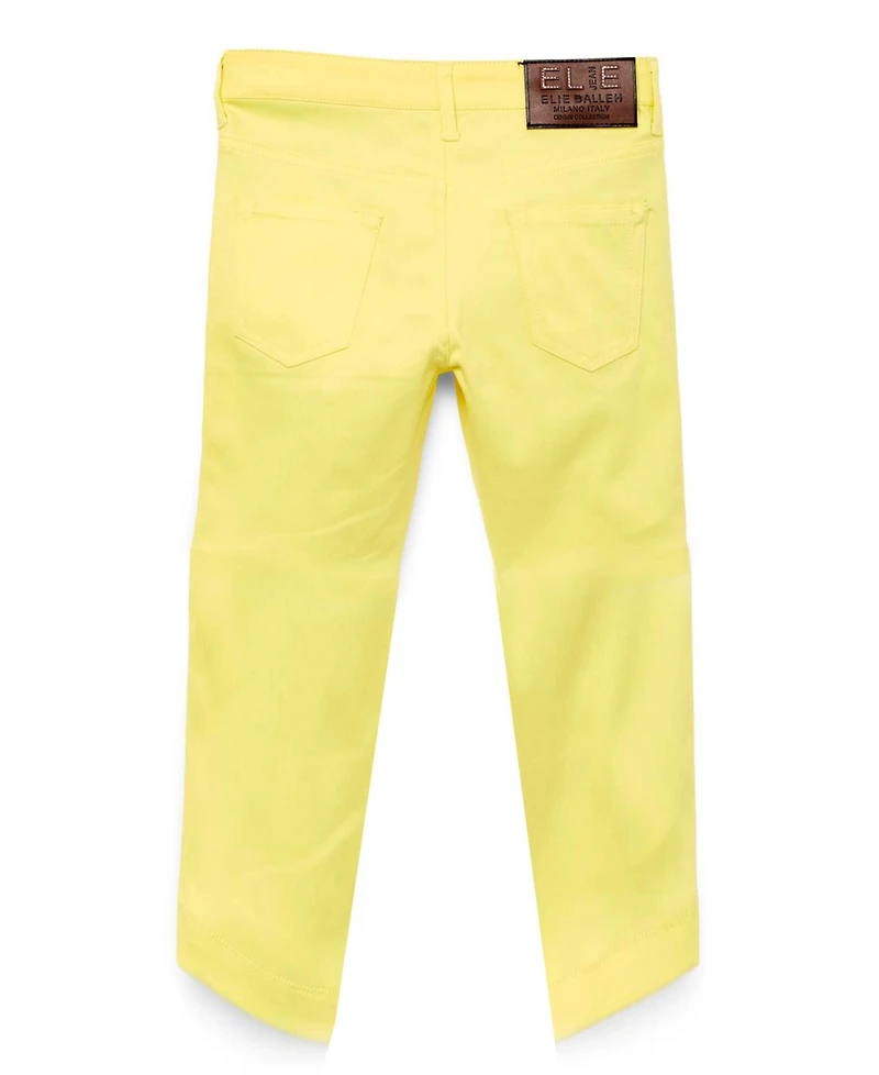 Elie Balleh Big Boys Yellow Slim Fit 5 Pocket Twill Pants