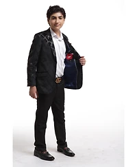 Elie Balleh Toddler Black Slim Fit Plaid Jacket