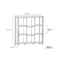 ClosetMaid Freestanding Premium 9-Cube Storage Organizer Bench, Weathered Oak