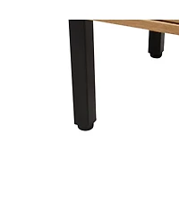 Streamdale Furniture Modern Rattan Coffee Table with Sliding Door Storage