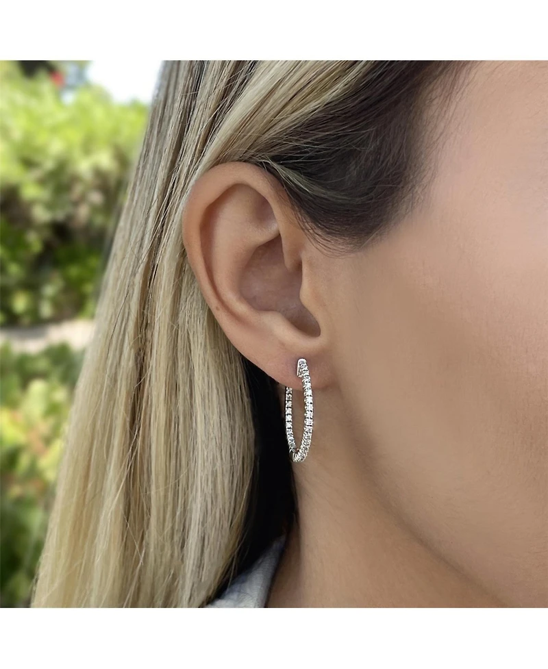 Anna Zuckerman Inside Out 1 Carat Cz Crystalline Hoops
