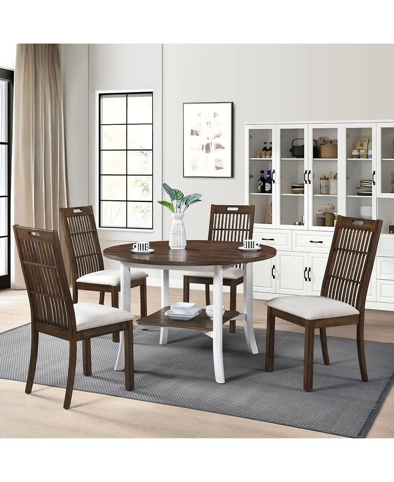 Streamdale Furniture Round Dining Furniture Set 1Table with 4 chairs