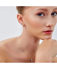 Spero London Pave Sterling Silver Hoop Earrings