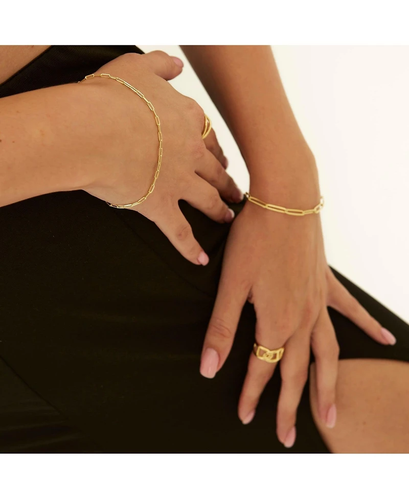 Spero London Rectangular Sterling Silver Chain Bracelet