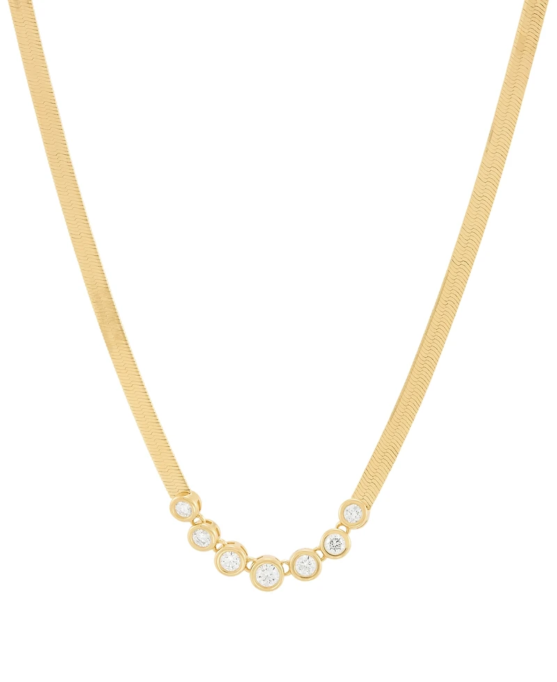 Created White Sapphire Necklace (3/4 ct. t.w.) in 14k Yellow Gold Over Sterling Silver, 16" + 2" extender