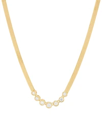Created White Sapphire Necklace (3/4 ct. t.w.) in 14k Yellow Gold Over Sterling Silver, 16" + 2" extender