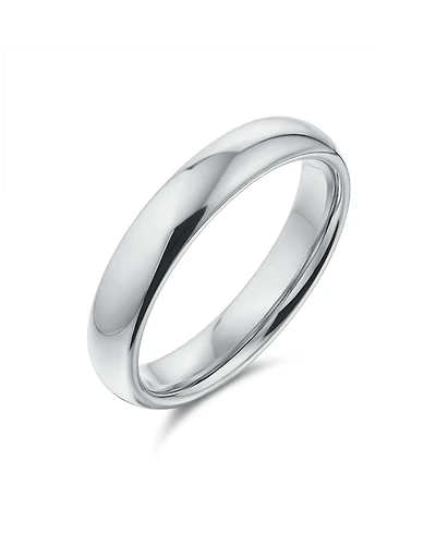 Bling Jewelry Simple Traditional .925 Sterling Silver Dome Band Ring 4MM Comfort Fit