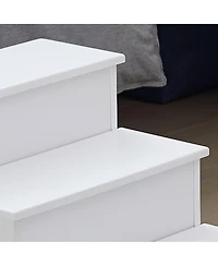 Kings Brand Furniture Darien 3 Step Wood Step Stool for Adults or Kids, Dog Stairs