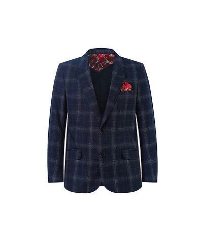 Elie Balleh Boys Blue Printed Slim Fit Shirt