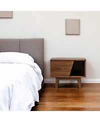 Mid Century Nightstand with One Drawer and One Shelf