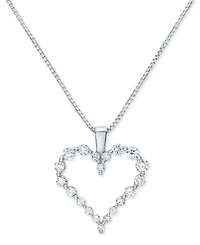 Diamond Heart 18" Pendant Necklace (1/2 ct. t.w.) in 14k White Gold