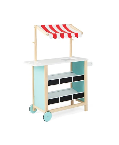 Kids Wooden Ice Cream Cart with Chalkboard and Storage for over 3 Years Old