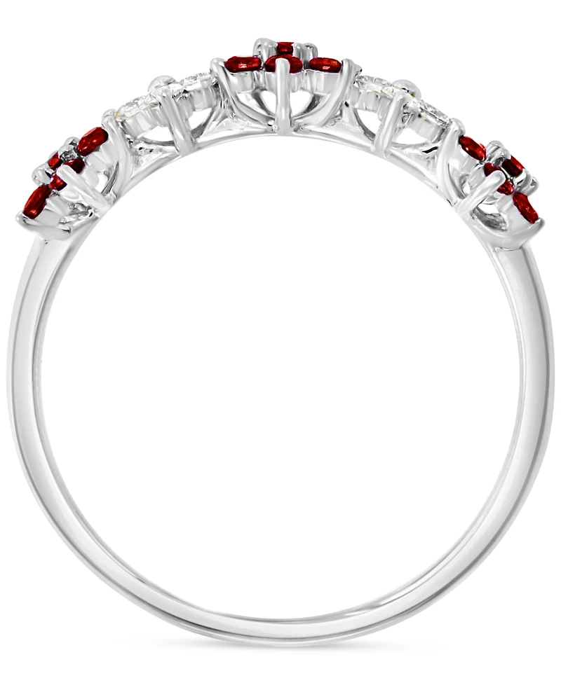 Lali Jewels Ruby (3/8 ct. t.w.) & Diamond (1/6 Five Flower Ring 14k Gold (Also White Gold)
