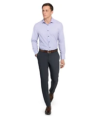 Men's Slim Fit Square Plaid 4-Way Stretch Performance Dress Shirt
