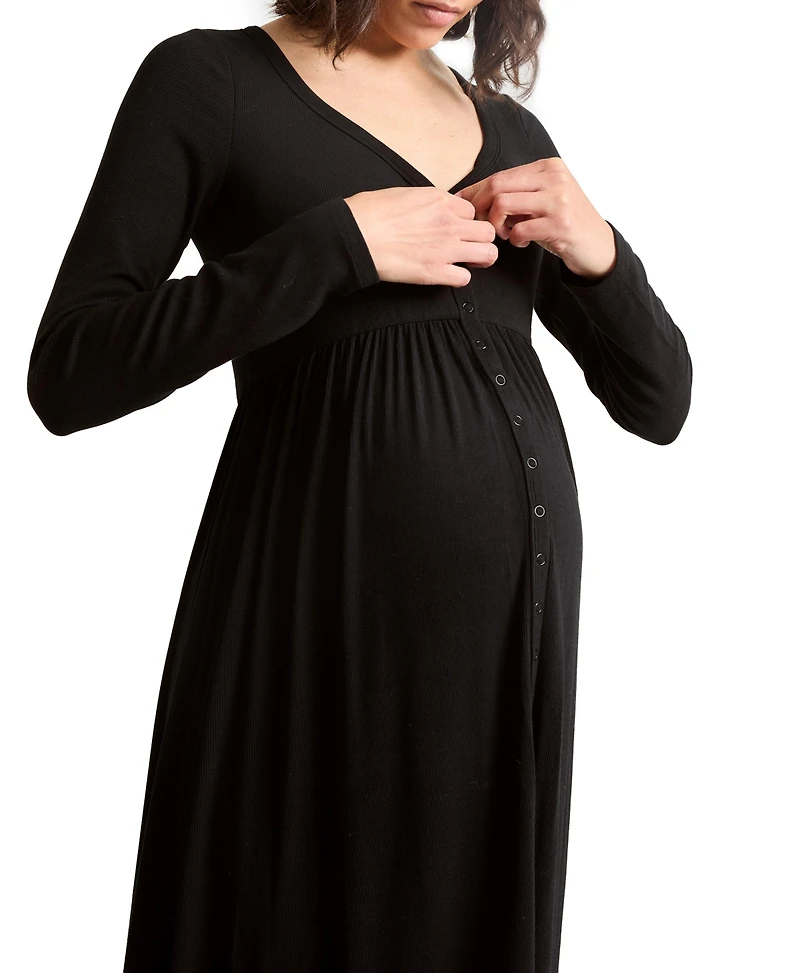 Hatch Collection Maternity The Softest Rib Nursing Friendly Dress